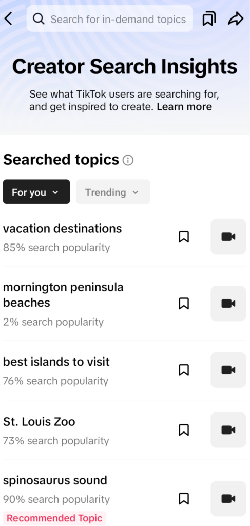 TikTok Creator Search Insights