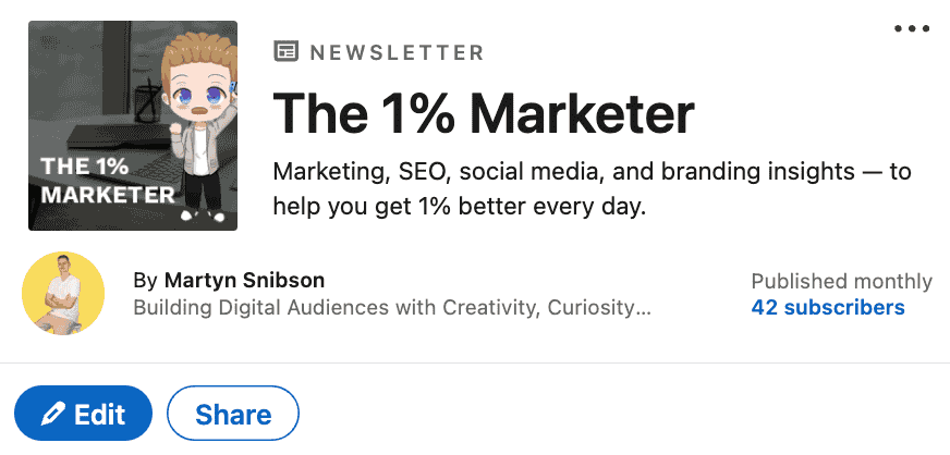 Example of a LinkedIn Newsletter