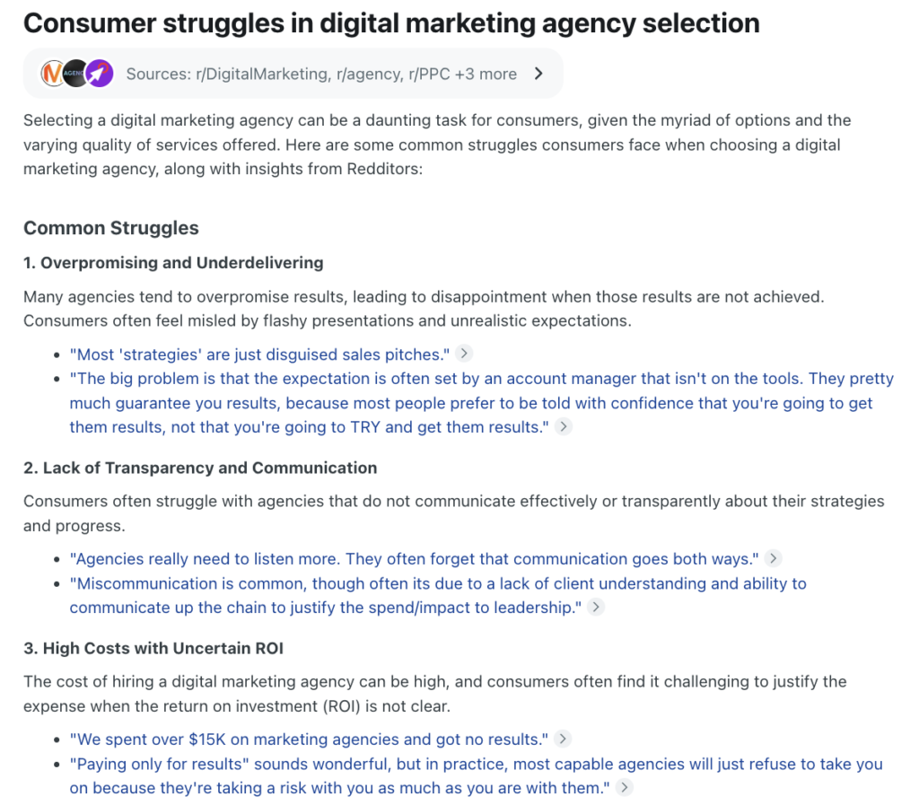 Reddit Answers Query Search