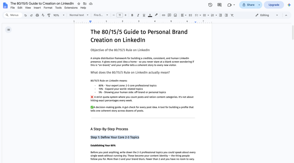 80/15/5 Rule - Linkedin Content Marketing Guide